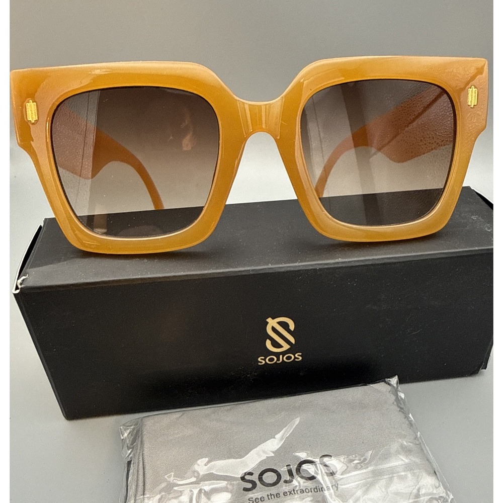 SOJOS Authentic SJ2194 Oversized Artsy XXL Square Sunglasses NWT Box & Cloth HOT